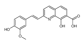 8-hydroxy-2-[2-[(3-methoxy-4-hydroxy-phenyl)ethenyl]]7-quinoline carboxylic acid Structure
