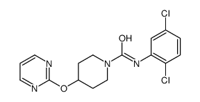 N-(2,5-dichlorophenyl)-4-pyrimidin-2-yloxypiperidine-1-carboxamide结构式