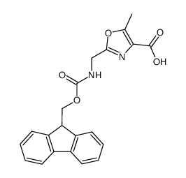 N-(fluoren-9-ylmethyloxycarbonyl)-2-aminomethyl-5-methyl-1,3-oxazole-4-carboxylic acid Structure
