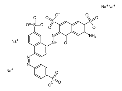 6-amino-4-hydroxy-3-[[7-sulpho-4-[(4-sulphophenyl)azo]-1-naphthyl]azo]naphthalene-2,7-disulphonic acid, sodium salt结构式