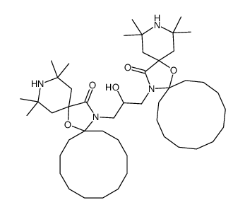 20,20'-(2-hydroxypropane-1,3-diyl)bis[2,2,4,4-tetramethyl-7-oxa-3,20-diazadispiro[5.1.11.2]henicosan-21-one] structure