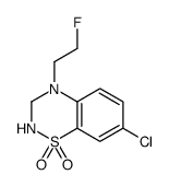 7-Chloro-4-(2-fluoroethyl)-3,4-dihydro-2H-1,2,4-benzothiadiazine 1,1-dioxide结构式