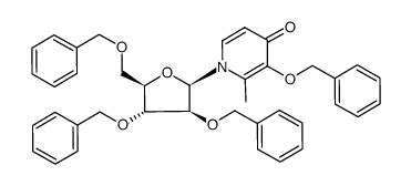 1-(2,3,5-tri-O-benzyl-β-D-arabinofuranosyl)-3-(benzyloxy)-2-methyl-4-pyridone Structure