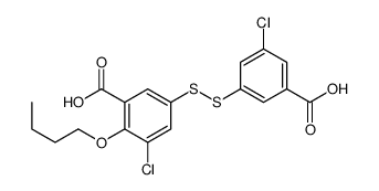 2-butoxy-5-[(3-carboxy-5-chlorophenyl)disulfanyl]-3-chlorobenzoic acid Structure