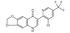 1,3-Dioxolo[4,5-g]quinolin-8(5H)-one, 7-[3-chloro-5-(trifluoromethyl)-2-pyridinyl]结构式