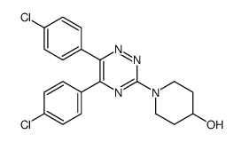 1-[5,6-bis(4-chlorophenyl)-1,2,4-triazin-3-yl]piperidin-4-ol结构式