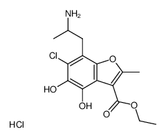 2-Methyl-3-ethoxycarbonyl-4,5-dihydroxy-6-chloro-7-(2-aminopropyl)benzofuran Hydrochloride Structure