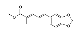 (2E,4E)-5-Benzo[1,3]dioxol-5-yl-2-methyl-penta-2,4-dienoic acid methyl ester结构式