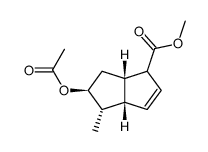 (3aS,4S,5S,6aS)-5-Acetoxy-4-methyl-1,3a,4,5,6,6a-hexahydro-pentalene-1-carboxylic acid methyl ester Structure