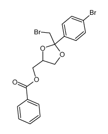 cis- and trans-<2-(Bromomethyl)-2-(4-bromophenyl)-1,3-dioxolan-4-yl>methyl benzoate Structure