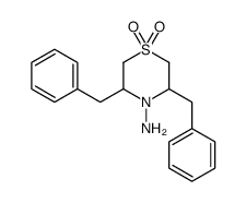 3,5-dibenzyl-1,1-dioxo-1,4-thiazinan-4-amine结构式