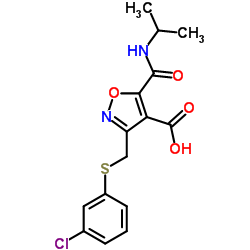 3-{[(3-Chlorophenyl)sulfanyl]methyl}-5-(isopropylcarbamoyl)-1,2-oxazole-4-carboxylic acid结构式