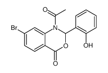 4H-3,1-Benzoxazin-4-one, 1-acetyl-7-bromo-1,2-dihydro-2-(2-hydroxyphenyl)结构式