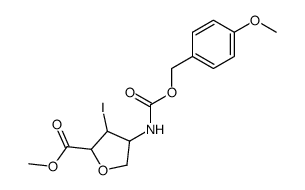 3-Iodo-4-(4-methoxy-benzyloxycarbonylamino)-tetrahydro-furan-2-carboxylic acid methyl ester Structure