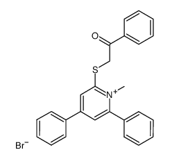 1-methyl-2-((2-oxo-2-phenylethyl)thio)-4,6-diphenylpyridin-1-ium bromide Structure