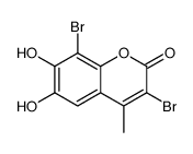 3,8-dibromo-6,7-dihydroxy-4-methylchromen-2-one Structure