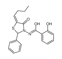 N-(5-butylidene-4-oxo-2-phenyl-1,3-thiazolidin-3-yl)-2-hydroxybenzamide结构式