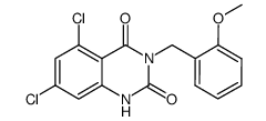 5,7-dichloro-3-(2-methoxy-benzyl)-1H-quinazoline-2,4-dione结构式