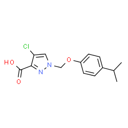 4-Chloro-1-[(4-isopropylphenoxy)methyl]-1H-pyrazole-3-carboxylic acid结构式