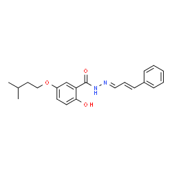 (E)-2-HYDROXY-5-(ISOPENTYLOXY)-N'-((E)-3-PHENYLALLYLIDENE)BENZOHYDRAZIDE Structure