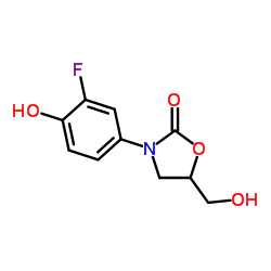 (R)-3-(3-fluoro-4-hydroxyphenyl)-5-(hydroxymethyl)oxazolidin-2-one结构式