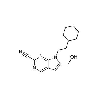 7-(2-Cyclohexylethyl)-6-(hydroxymethyl)-7H-pyrrolo[2,3-d]pyrimidine-2-carbonitrile structure