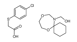 2-(4-chlorophenyl)sulfanylacetic acid,7,10-dioxa-12-azaspiro[5.6]dodecan-12-ylmethanol Structure