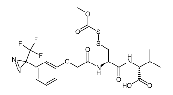 2-(3-(3-trifluoromethyl-3H-diazirin-3-yl)phenoxy)acetyl-S-methyloxycarbonylsulfenylcysteinyl-valine结构式