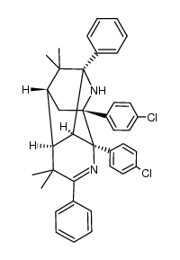 1,7a-bis(4-chlorophenyl)-3,3,5,5-tetramethyl-2a,6-diphenyl-2,2a,3,4,4a,5,7a,7b-octahydro-1H-2,7-diaza-1,4-methanocyclopenta[cd]indene结构式