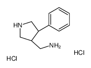 (Trans-4-phenylpyrrolidin-3-yl)Methanamine dihydrochloride structure