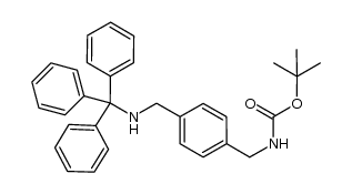 N-tert-butoxycarbonyl-N'-trityl-1,4-xylilenediamine结构式