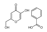 benzoic acid,5-hydroxy-2-(hydroxymethyl)pyran-4-one Structure