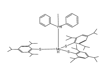 (ethyldiphenylphosphine)hydridotris(2,4,6-triisopropylbenzenethiolato)molybdenum(IV) Structure