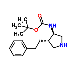 tert-Butyl [(3R,4S)-4-(2-phenylethyl)pyrrolidin-3-yl]carbamate Structure