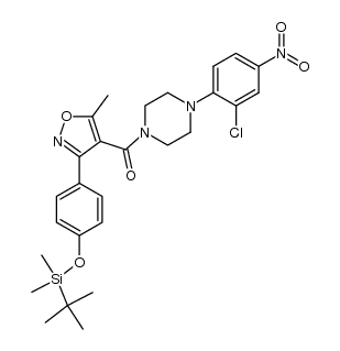 (3-(4-((tert-butyldimethylsilyl)oxy)phenyl)-5-methylisoxazol-4-yl)(4-(2-chloro-4-nitrophenyl)piperazin-1-yl)methanone Structure