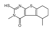 3,5-dimethyl-2-sulfanylidene-5,6,7,8-tetrahydro-1H-[1]benzothiolo[2,3-d]pyrimidin-4-one结构式