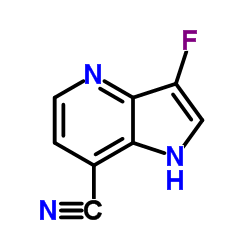 3-Fluoro-1H-pyrrolo[3,2-b]pyridine-7-carbonitrile结构式