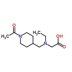 N-[(1-Acetyl-4-piperidinyl)methyl]-N-ethylglycine结构式