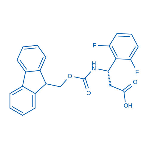 (S)-3-((((9H-Fluoren-9-yl)methoxy)carbonyl)amino)-3-(2,6-difluorophenyl)propanoic acid structure