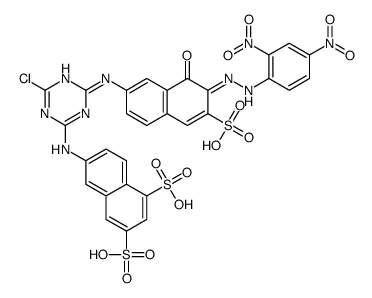 6-chloro-N-(7-(2,4-dinitrophenylazo)-8-hydroxy-6-sulfo-2-naphthyl)-N'-(5,7-disulfo-2-naphthyl)-1,3,5-triazine-2,4-diamine Structure