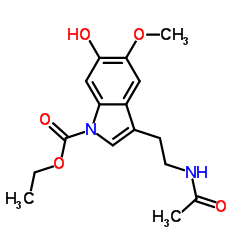 Ethyl 3-(2-acetamidoethyl)-6-hydroxy-5-methoxy-1H-indole-1-carboxylate结构式