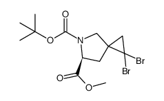 (6S)-5-tert-butyl 6-methyl 1,1-dibromo-5-azaspiro[2.4]heptane-5,6-dicarboxylate结构式