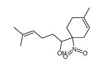 5-Methyl-1-(4-methyl-1-nitro-cyclohex-3-enyl)-hex-4-en-1-ol结构式