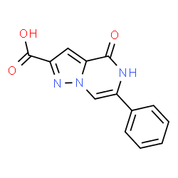 4-Oxo-6-phenyl-4,5-dihydropyrazolo[1,5-a]pyrazine-2-carboxylicacid结构式