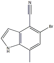 5-bromo-7-methyl-1H-indole-4-carbonitrile结构式
