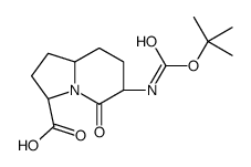 (3S,6S,8AS)-6-((TERT-BUTOXYCARBONYL)AMINO)-5-OXOOCTAHYDROINDOLIZINE-3-CARBOXYLIC ACID Structure