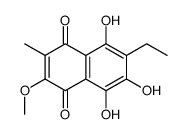 6-ethyl-5,7,8-trihydroxy-2-methoxy-3-methylnaphthalene-1,4-dione结构式