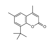 8-tert-butyl-4,6-dimethyl coumarin structure