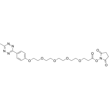 Methyltetrazine-PEG5-NHS ester结构式