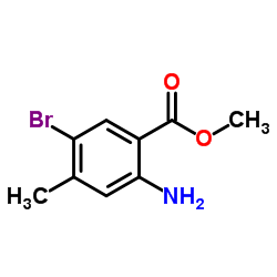 2-氨基-5-溴-4-甲基苯甲酸甲酯结构式